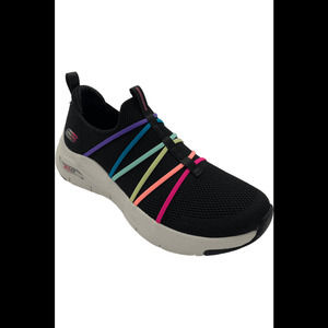 Skechers Arch Fit Washable Knit Slip-On Sneakers Black Multi - Medium